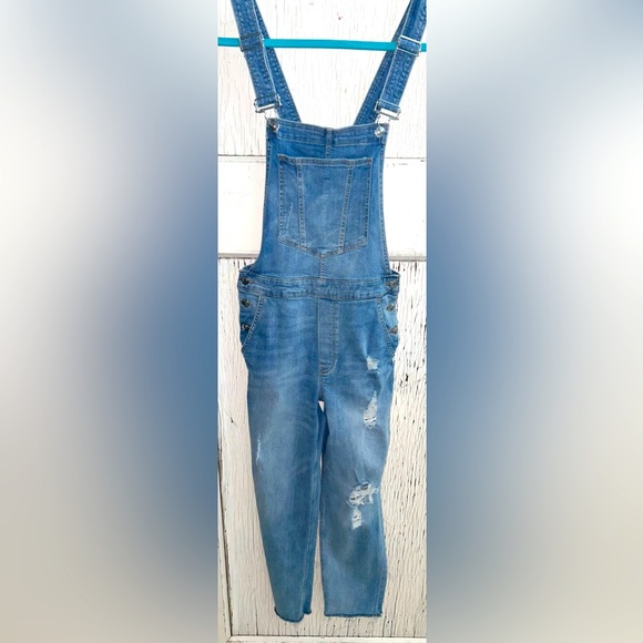 💙Distressed Denim Over-alls by H&M💙 - Picture 3 of 7